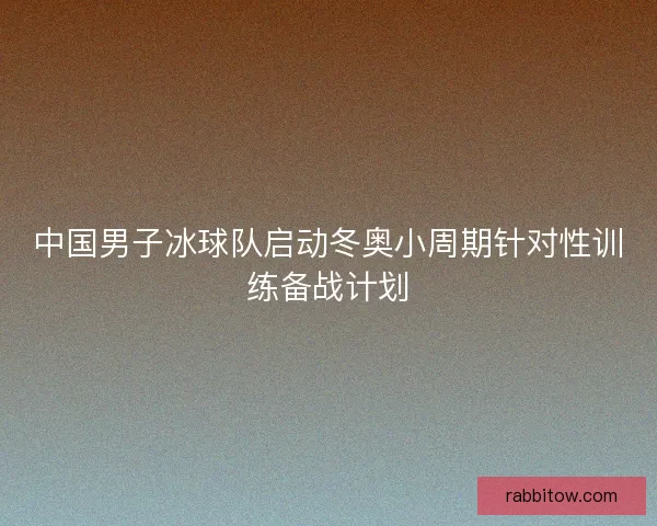 中国男子冰球队启动冬奥小周期针对性训练备战计划