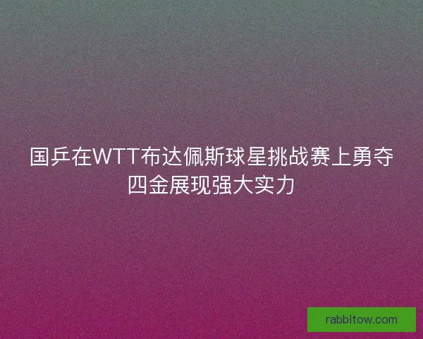 国乒在WTT布达佩斯球星挑战赛上勇夺四金展现强大实力