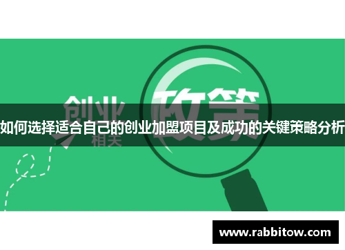 如何选择适合自己的创业加盟项目及成功的关键策略分析